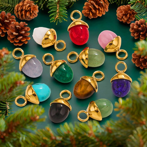 Para amuletos de piedra natural con forma de bellota |   Colgantes de Acero Inoxidable con Baño de Oro PVD de 18K, Joyería de Moda para Hacer Colgantes - Product Image 2