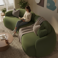 Canapé modulable incurvé et irrégulier couleur crème en éponge, idéal pour maison d'hôtes, bureau, magasin de vêtements, salon de beauté, salon ou réception - Vente flash
