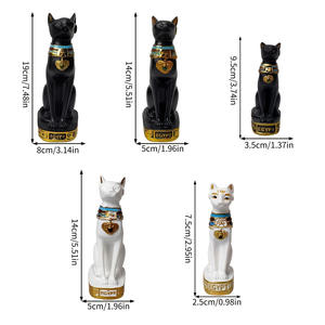 Luxe mignon dessin animé blanc <span class=keywords><strong>chat</strong></span> <span class=keywords><strong>noir</strong></span> ornements de noël articles chanceux <span class=keywords><strong>chat</strong></span> Statues résine artisanat pour cadeaux chambre décoration de la maison en vrac - Product Image 2