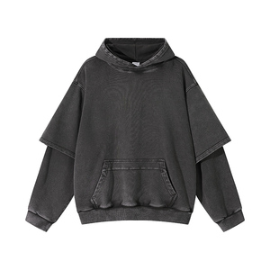 Custom Factory Packet <b>Sweatshirts</b> Hoodies Acid Wash Long Sleeve for Men High Quality Cotton <b>Sweatshirts</b> Hoodies OEM ODM - Product Image 2