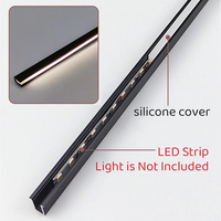 Mini profilés en aluminium LED ultra-minces pour armoire, bande lumineuse encastrée, canal invisible, diffuseur laiteux, éclairage de panneau de placard, éclairage de barre
