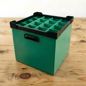 Caja de Almacenamiento Apilable para Botellas, de Plástico Corflute, para Cristalería, Caja de Transporte de Vajilla de Plástico Corrugado con Separador - Product Image 5