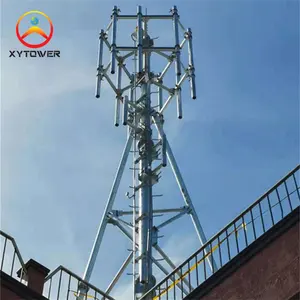 Torre de telecomunicaciones de tubo único de techo monopolo de acero galvanizado