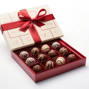 Cajas de regalo de lujo con tapa y base para niña, juego de chocolates, caja de chocolate de Año Nuevo