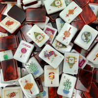 Jeu de tuiles de mahjong américain de qualité supérieure, motif écaille de tortue, tuiles en acrylique avec un design classique d'inspiration asiatique orientale