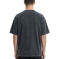 T-shirt Homme Col Rond Manches Courtes Coupe Boxy Épaules Tombantes Haute Qualité Style Vintage Streetwear Délavé à l'Acide Design Personnalisé OEM