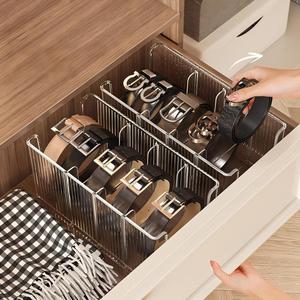 Household Transparent Durable Multifunction Belt <strong>Storage</strong> <strong>Box</strong> for Men's Split <strong>Tie</strong> Arrangement Display Stand PET Plastic Desktop - Product Image 3