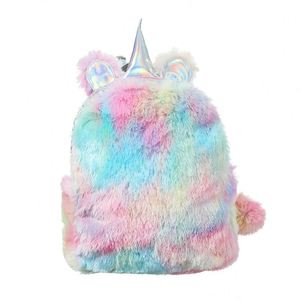 Vente en gros 2020 sac tendance sac à dos de voyage rose en peluche pour filles sac à dos pour enfants mignon licorne sacs d'école breloque licorne - Product Image 2