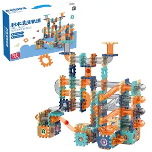 2023 STEM Building Toys 335 pcs Marble Run Race Track Building Blocks Kids Compatível Vários modelos de pista