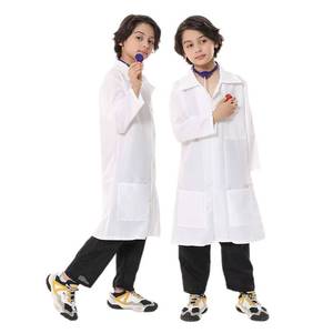 Kids Little Doctor Nurse <b>White</b> Coat Costume Kindergarten Career Role Play Stage Performance - Product Image 5