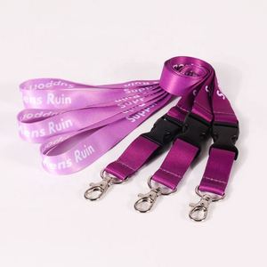 พวงกุญแจโพลีเอสเตอร์แบบระเหิดพร้อมสายคล้องคอพิมพ์ลายสกรีนผ้าไหม - Product Image 1