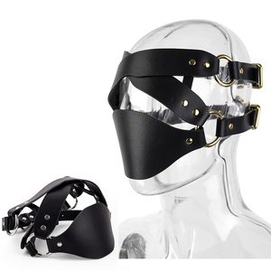 Máscara Facial Bondaga de Cuero PU, Máscara de Esclavo, Juguete Sexual para Adultos, Fetiche - Product Image 1