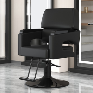 Fauteuil de Barbier Professionnel Z Factory en Cuir PU Noir et Or, Pivotant à 360 Degrés, Inclinable et Réglable en Hauteur, Idéal pour Salon de Coiffure et Usage Domestique - Product Image 3