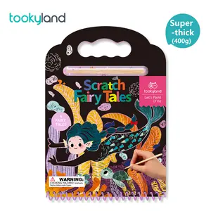 Scratch-Fairy Tales Art Notes Set With Wooden Stylus Rainbow Mini Notes Scratch Magic Notes
