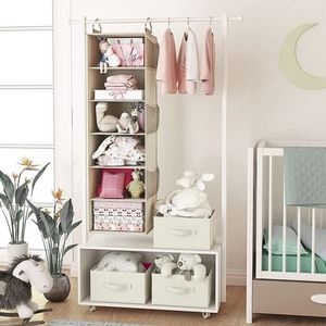 Best Selling Collapsible Hanging Closet Organizer 3 Drawers Side <b>Pocket</b> Storage Shelf Wardrobe Storage Clothes Bags Made <b>Plastic</b> - Product Image 3