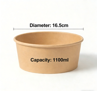 Bols en papier kraft jetables en gros, biodégradables et compostables, pour la restauration à emporter et les services de traiteur