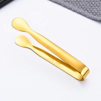 Vente en Gros Outils de Bar Personnalisés Mini Pince à Glaçons en Acier Inoxydable 18/8 de 11 cm, Pince à Sucre Dorée