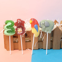 Sucettes Yijiale en forme d'animaux de dessin animé emballées individuellement, bonbons mous aux saveurs fruitées, boîte multicolores de 240g, collation de loisirs