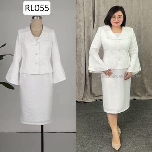 Robes blanches pures, ensemble deux pièces, tailles S-6XL, vêtements pour femmes grandes tailles, tenue d'église, tenue du dimanche, robe de fête - Product Image 2