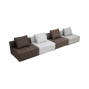 Juego de sofá de apartamento pequeño para habitación individual, esponja pura, bloque de tofu cuadrado compresible, amonita, cuero, algodón y lino, Sherpa elegante - Product Image 1