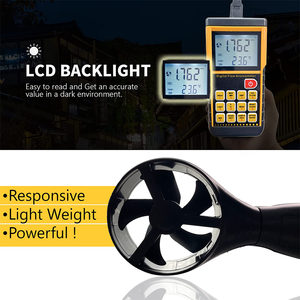 מד מהירות הרוח הדיגיטלי סוג של מד מהירות הרוח עם מקסימום/min/שעה/שעה ותפקוד שיא נתונים - Product Image 4