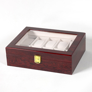 Cao Cấp Cao Cấp Baking Sơn Mài Màu Đỏ Bằng Gỗ Hộp Đồng Hồ Treo Tường Đồ Trang Sức Bao Bì Kỹ Thuật Xem Lưu Trữ Hiển Thị Trường Hợp - Product Image 6