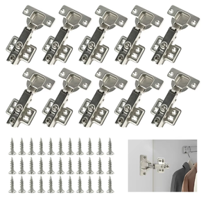 Bisagras <span class=keywords><strong>de</strong></span> Esquina <span class=keywords><strong>de</strong></span> 18 mm <span class=keywords><strong>de</strong></span> Espesor, Acero Laminado en Frío, Amortiguador Hidráulico para Puerta <span class=keywords><strong>de</strong></span> Armario, Cierre Suave y Silencioso para Muebles - Product Image 1