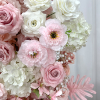 SUNWEDDING Classic Style Pink Flower Pillar Arch Arrangement Künstliches Flower Arch Kit für Hochzeits vorschläge Weihnachts szenen