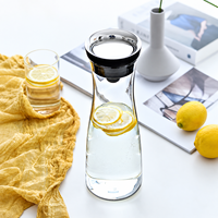 Carafe en verre borosilicate résistant à la chaleur avec couvercle hermétique sans BPA, pichet à eau transparent, pichet à boissons, hôtel, restaurant, OEM personnalisé