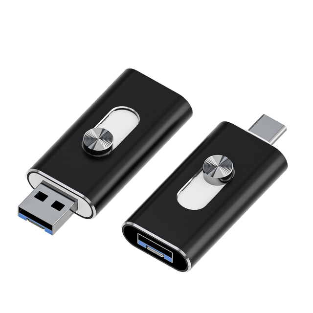 3-in-1 High-Speed USB3.0 Dual 64G/128G/256G Type-C Flash Drive Android Mobile Phone Computer Compatible New Metal 1-Year
