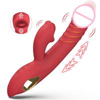 Vibrateur Lèvres Rouges pour Femme, 5 Fréquences, Télescopique, pour Morsures et Léchage Vaginal, Dispositif de Masturbation, Jouet Sexuel Tendance