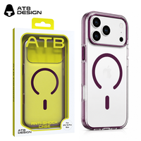Coque de téléphone magnétique personnalisée ATB pour iPhone 18 17 16 Pro Max Cerise Foncée – Vente en gros, transparente, anti-jaunissement, antichoc