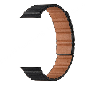 Huanlong สายหนังวินเทจสำหรับ Apple Watch, 42/44/45/49มม. สายรัดแม่เหล็ก I Watch 7 8 9 10 ULTRA 2 Watch BAND - Product Image 4