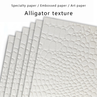 Papier d'art spécial gaufré texture alligator blanc, matériaux recyclés, 100-400 GSM, pour impression d'emballages universels haut de gamme