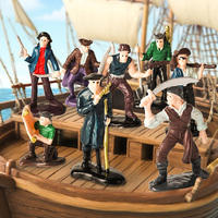 8 sortes de petites figurines de 2.5 à 3 pouces en plastique Pirate Model Toy 3d Pvc Figurines