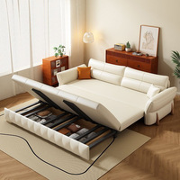 Canapé-lit pliable de style chinois pour petit appartement, double usage (assis/dormi), avec rangement intégré, résistant aux griffures de chat, pour salon