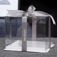 Vente en gros boîte d'emballage de gâteau double couche trois-en-un boîtes transparentes de cuisson de 12 pouces de haut boîtes en plastique jetables recyclables