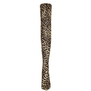 Botas Altas de Invierno para Mujer, Color Leopardo, con Punta en Pico, Tacón Alto y Delgado, Estilo Occidental, Zapatos de Moda Urbana - Product Image 5