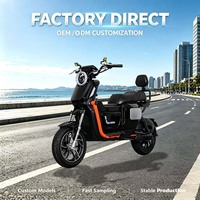 Scooter électrique 800W 72V, vente directe d'usine, siège, moteur sans balais à moyeu arrière, cadre en acier au carbone, batterie au plomb-acide, longue autonomie