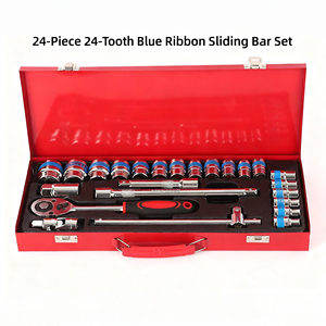 24Pcs Ổ Đĩa Tác Động Ổ Cắm Cờ Lê Thiết Lập Phổ Ratcheting OEM Ô Tô Hộ Gia Đình Công Cụ Tay Hoạt Động Chrome-Vanadi Thép - Product Image 1