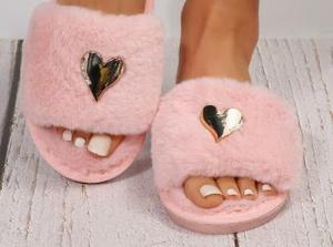 <span class=keywords><strong>Pantofole</strong></span> <span class=keywords><strong>Pelose</strong></span> a Forma di Cuore, Ciabatte Moda con Suola Piatta, <span class=keywords><strong>Pantofole</strong></span> da Casa per Donna, Antiscivolo in Pelo di Coniglio, Taglie Grandi - Product Image 5