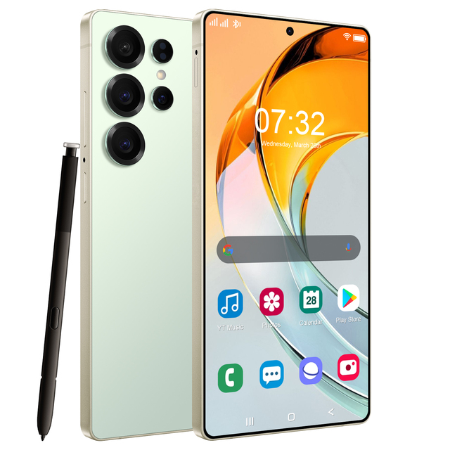 2025 New S25 Ultra Android 15 Smartphone 5G 7.3-Inch 108MP 16GB+1TB Deca Core CPU LTE Cellular Built-in Pen 144Hz OLED Display