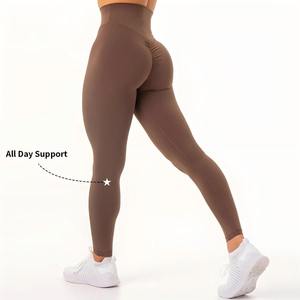 Nhà Máy Tùy Chỉnh Màu Sắc Kích Thước Logo Nylon Spandex Yoga Quần Tập Thể Dục Chặt Chẽ Quần Tummy Kiểm Soát Tập Thể Dục Mông Nâng Yoga Xà Cạp - Product Image 4