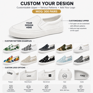 Sneakers Slip-On <span class=keywords><strong>in</strong></span> <span class=keywords><strong>Tela</strong></span> Vulcanizzata con Logo Personalizzato OEM ODM, <span class=keywords><strong>Scarpe</strong></span> Casual Leggere e Traspiranti <span class=keywords><strong>Bianche</strong></span>, MOQ Basso 300 Paia per Private Label - Product Image 2