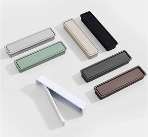 Moderne minimalistische inbouwgrepen van zinklegering - onzichtbare vlakke handgrepen voor keukenkastjes/lades schuifdeuren meubelbeslag - Product Image 2