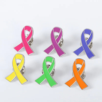 Broche en émail doux et dur personnalisée en gros avec logo, broche de sensibilisation au cancer du sein, badge en métal, épingles à ruban rose personnalisées, couleur personnalisée