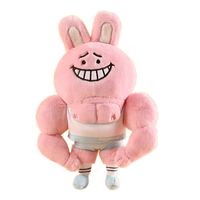 Peluche Mascotte Lapin Musclé Amusant en Coton Personnalisée OEM ODM pour Fitness et Gym, Cadeau de Marketing pour Marques Sportives et Chaînes de Magasins Unisexe