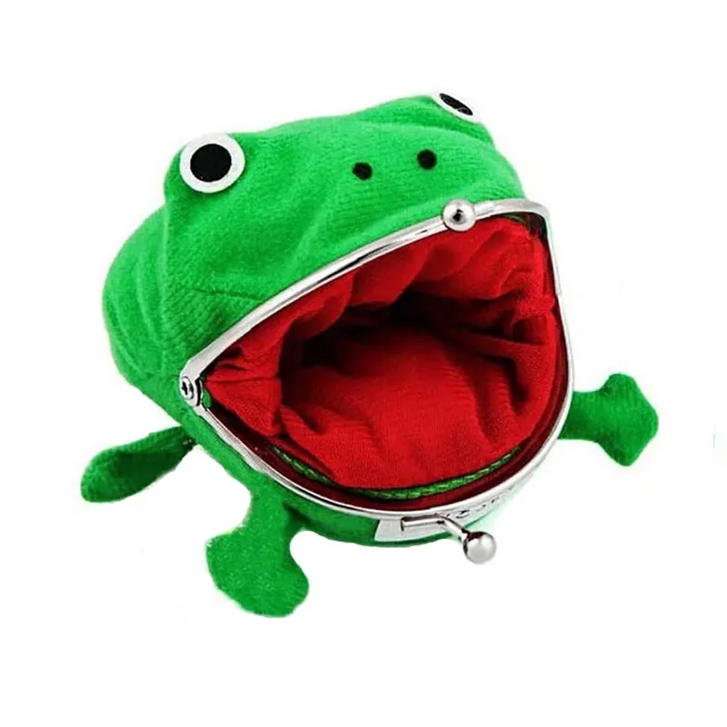 2022 Wholesale Hot Selling Japanese Anime Wallet Plush Green Frog Coin Holder Frog Coin Purse for fans Christmas gifts