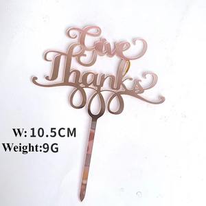 ท็อป<span class=keywords><strong>เ</strong></span>ปอร์<span class=keywords><strong>เ</strong></span>ค้กอะคริลิคเกรดพรี<span class=keywords><strong>เ</strong></span>มี่ยม 'ขอบคุณ' สุขสันต์วันขอบคุณ ''รักขอบคุณ 'อุปกรณ์ตกแต่งเค้กยอดนิยม - Product Image 4