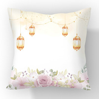 Housse de coussin YINUAN Ramadan Mubarak, motif lune dorée et lanterne florale, douce, lavable, décorative